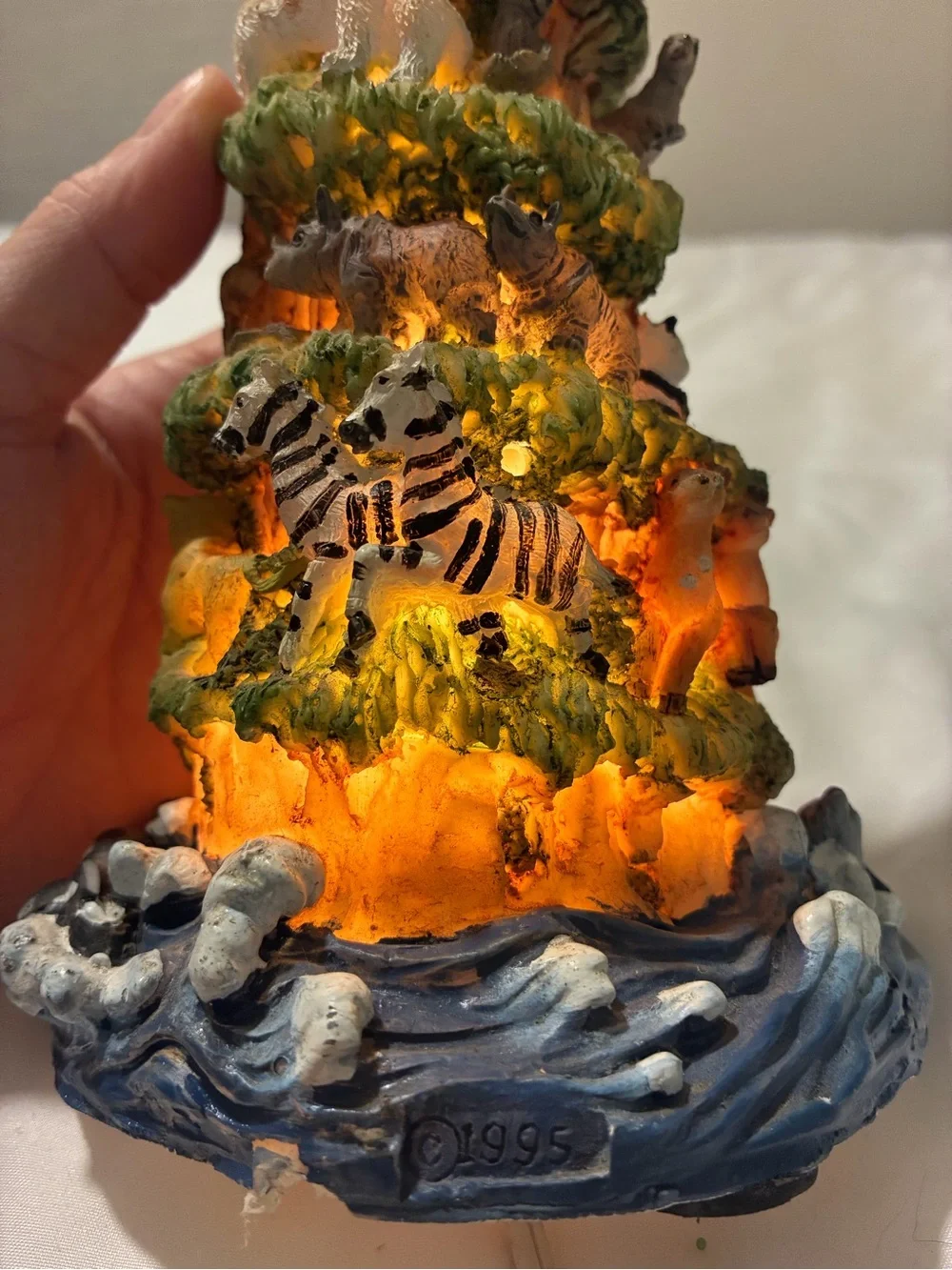 Hand-Painted Animal Nativity Tree Light - Multicolor Noah’s Ark Light up Decor